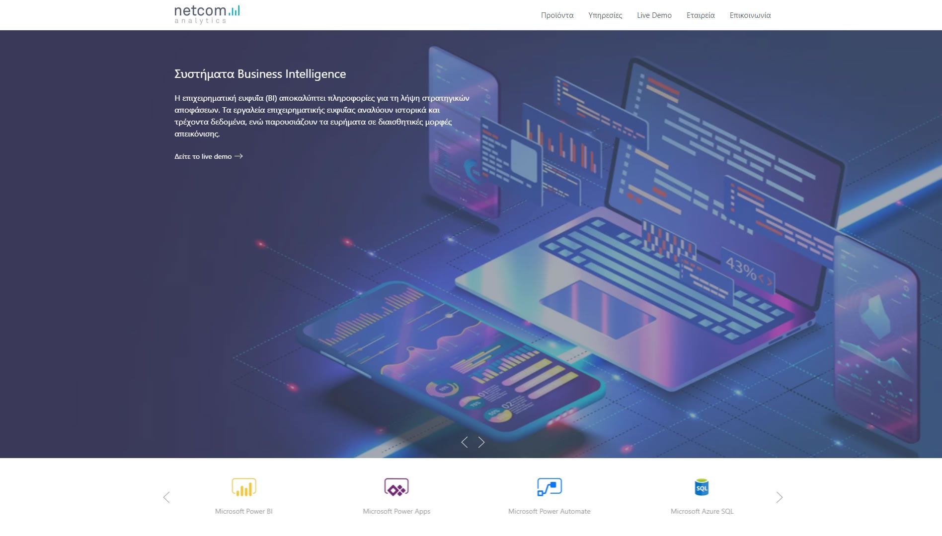 Starten Website for Netcom Analytics